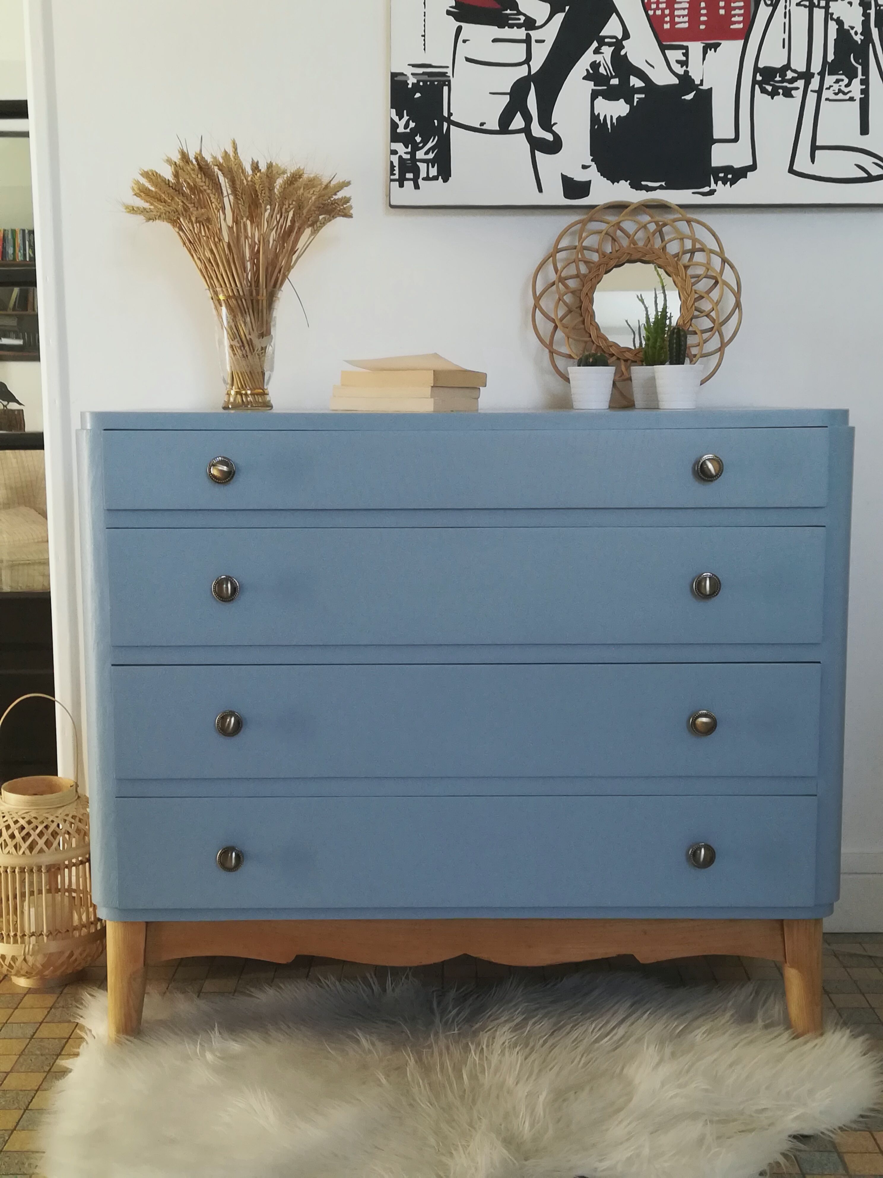 Vintage dresser with folding mirror 1950