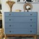 Commode vintage année 50 avec miroir rabattable