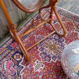 Vintage rattan psyche mirror