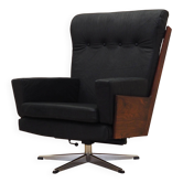 Fauteuil de bureau en cuir, design danois, années 1970, production : Danemark