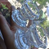 Pair of VMC candle holders in thick glass - Reims