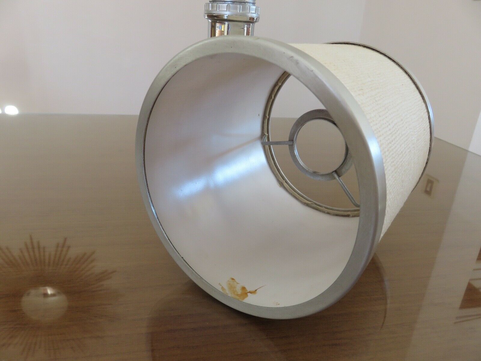 Lamp in black resin and chrome metal 70s
