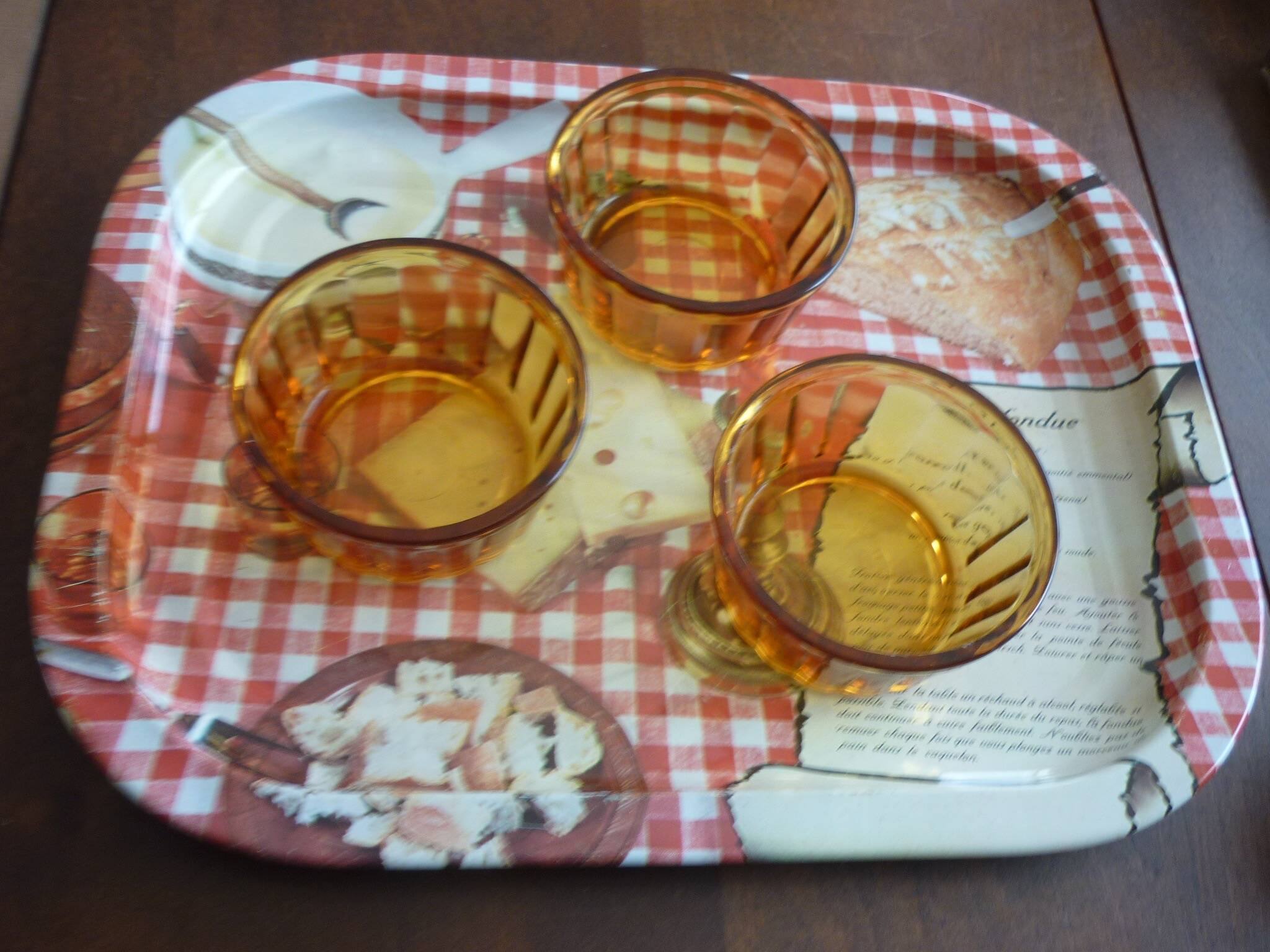 3 vintage Vereco amber glass ramekins