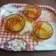 3 vintage Vereco amber glass ramekins