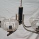 Art deco chandelier in metal and glass