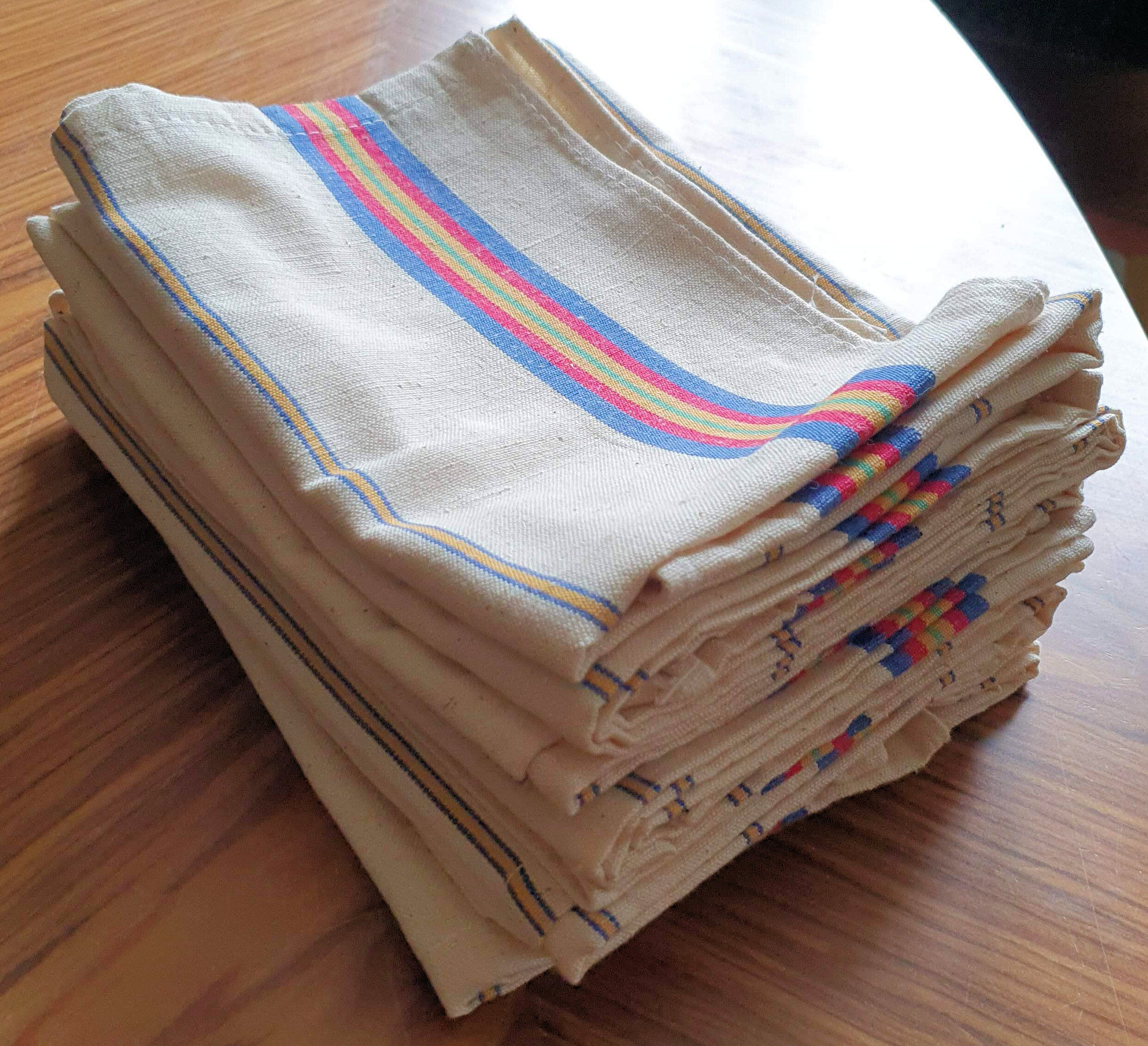 Set of vintage cotton tea towels