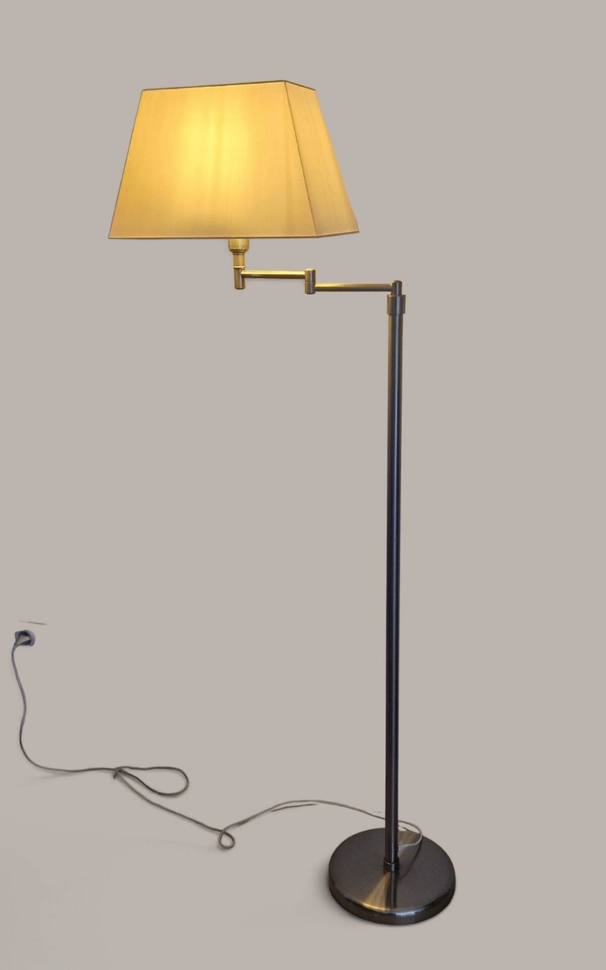 Brushed aluminium designer floor lamp - 90s modernist style