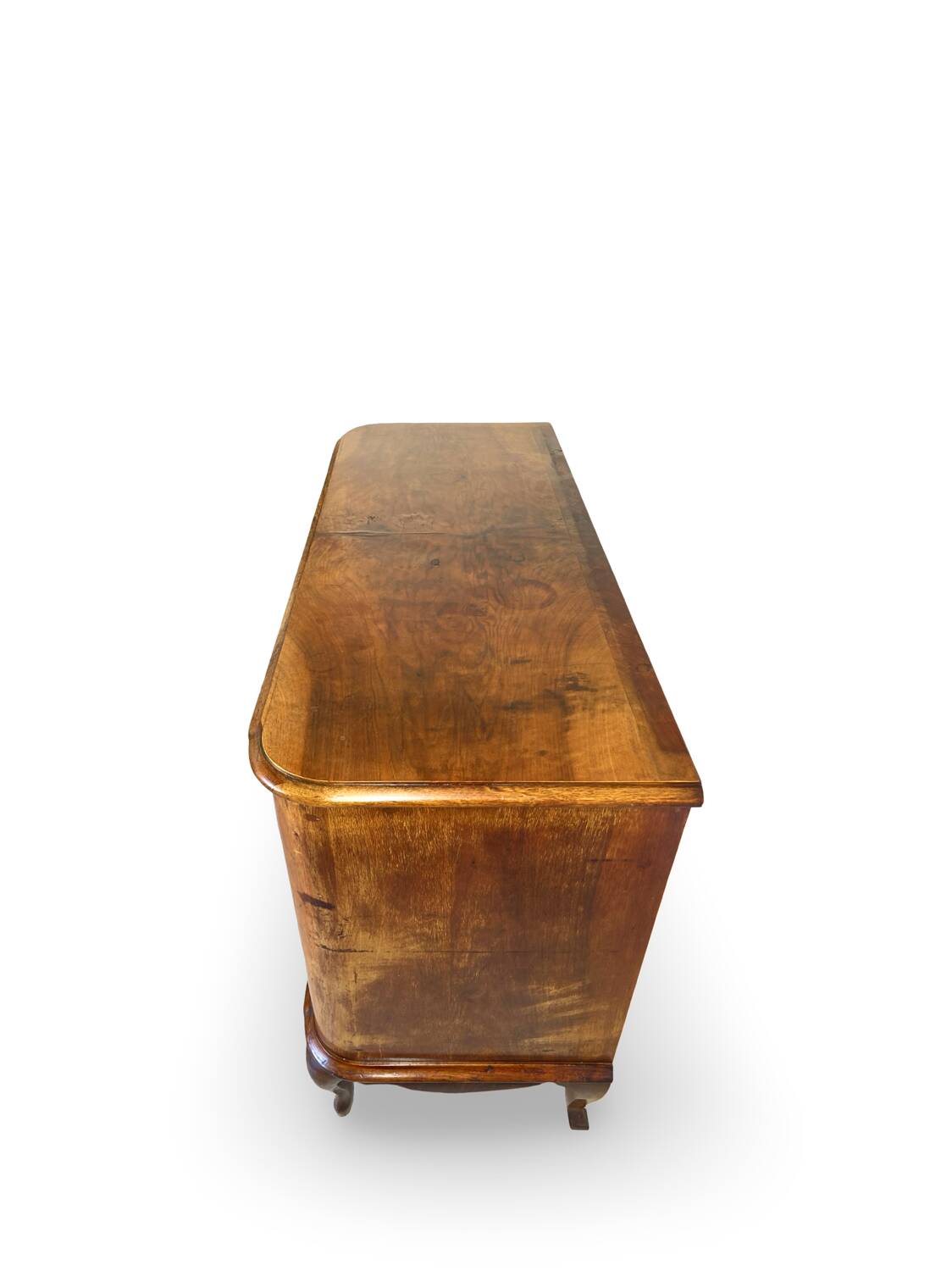 Italian art deco burl walnut chest of drawers, 1930s/1940s