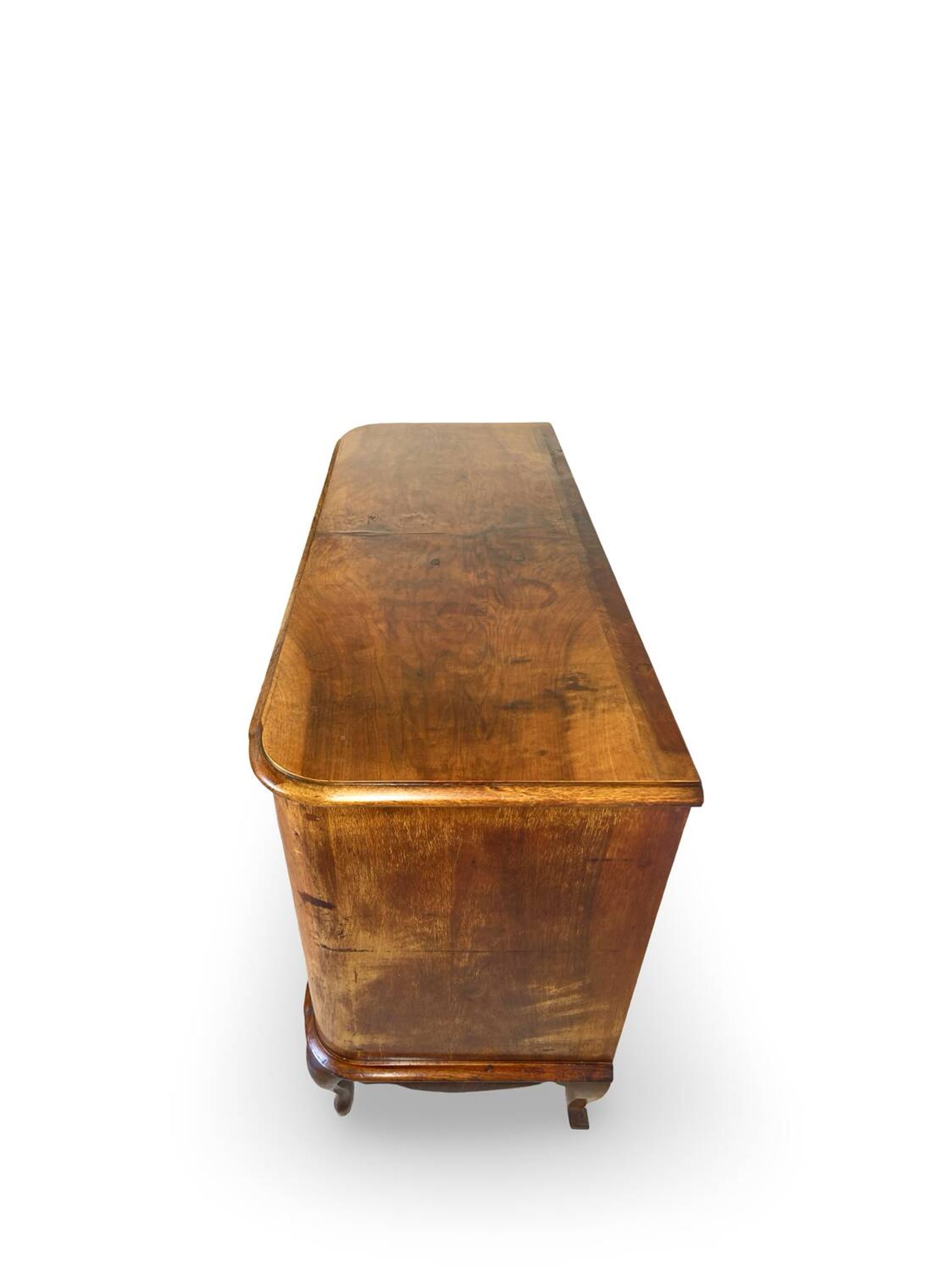 Italian art deco burl walnut chest of drawers, 1930s/1940s