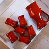 Pitcher and 6 old Elchinger mug glasses