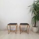 Pair of stools/poufs – Pierluigi Colli – gold painted wrought iron.