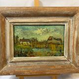 Village by the sea. Oil on panel Alexander Orloff