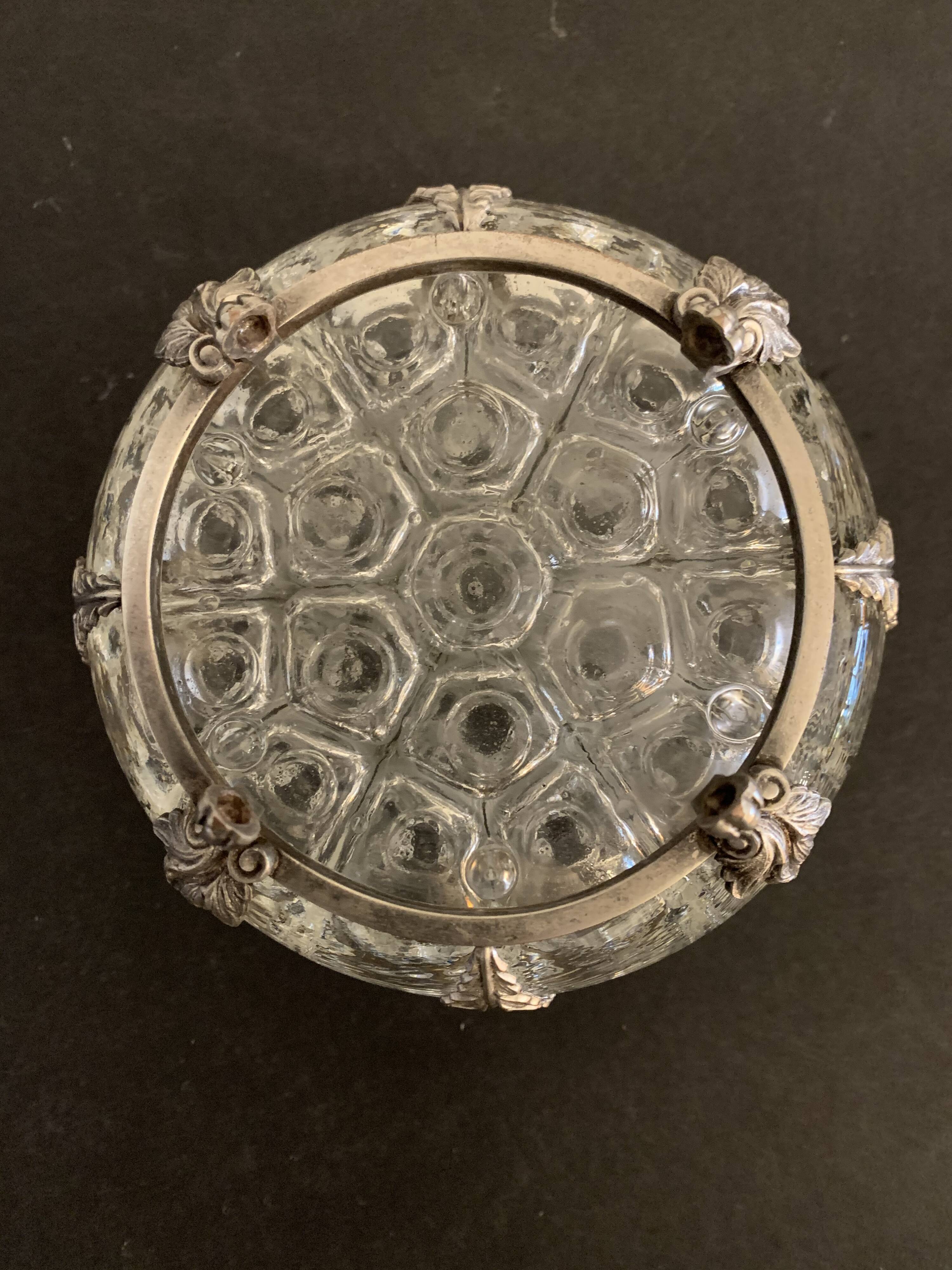 Reims glass flower spade with silver metal footing