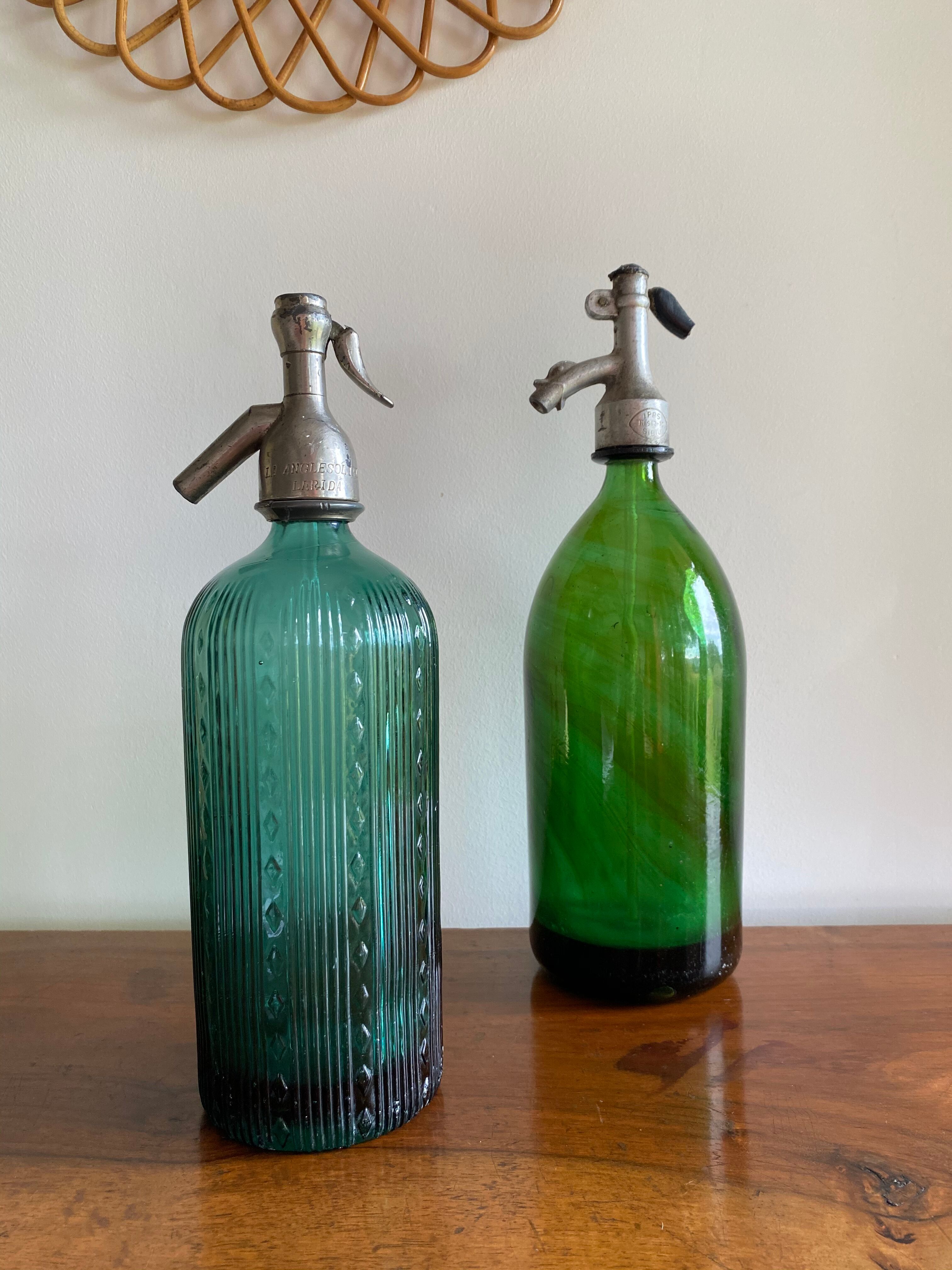 Old green siphon Lerida Spain