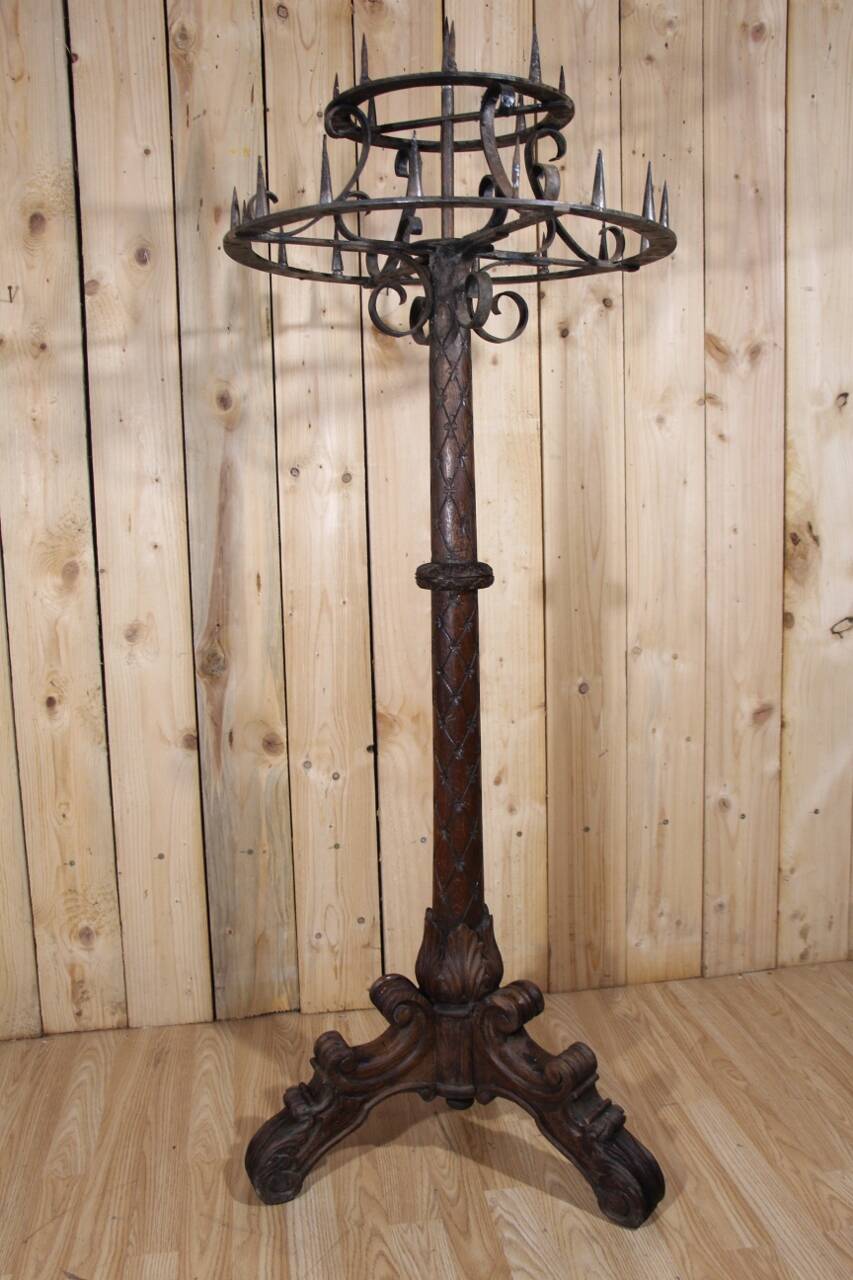 wooden candle holder 19th century