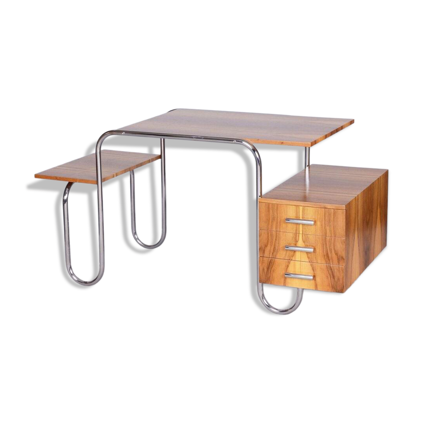 Czech Bauhaus Walnut Writing Desk by André Lurcat, 1930s