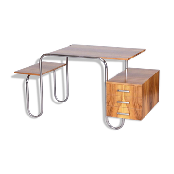Czech Bauhaus Walnut Writing Desk by André Lurcat, 1930s