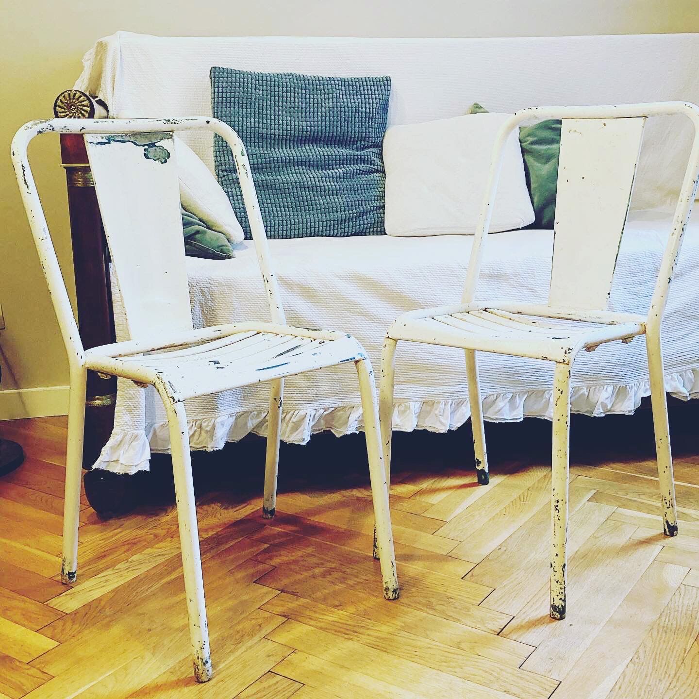 Pair of Tolix T4 bistro chair