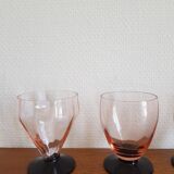 Lot de 6 verres art deco ancien  bicolores
