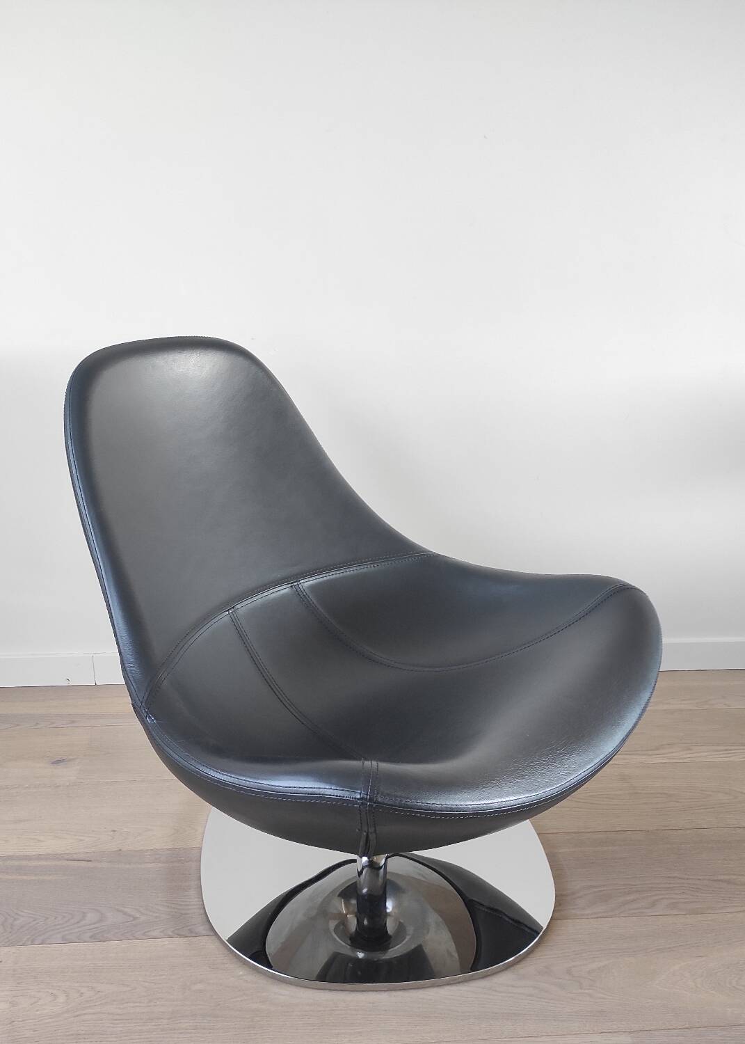 Pair of Tirup Ikea leather armchairs