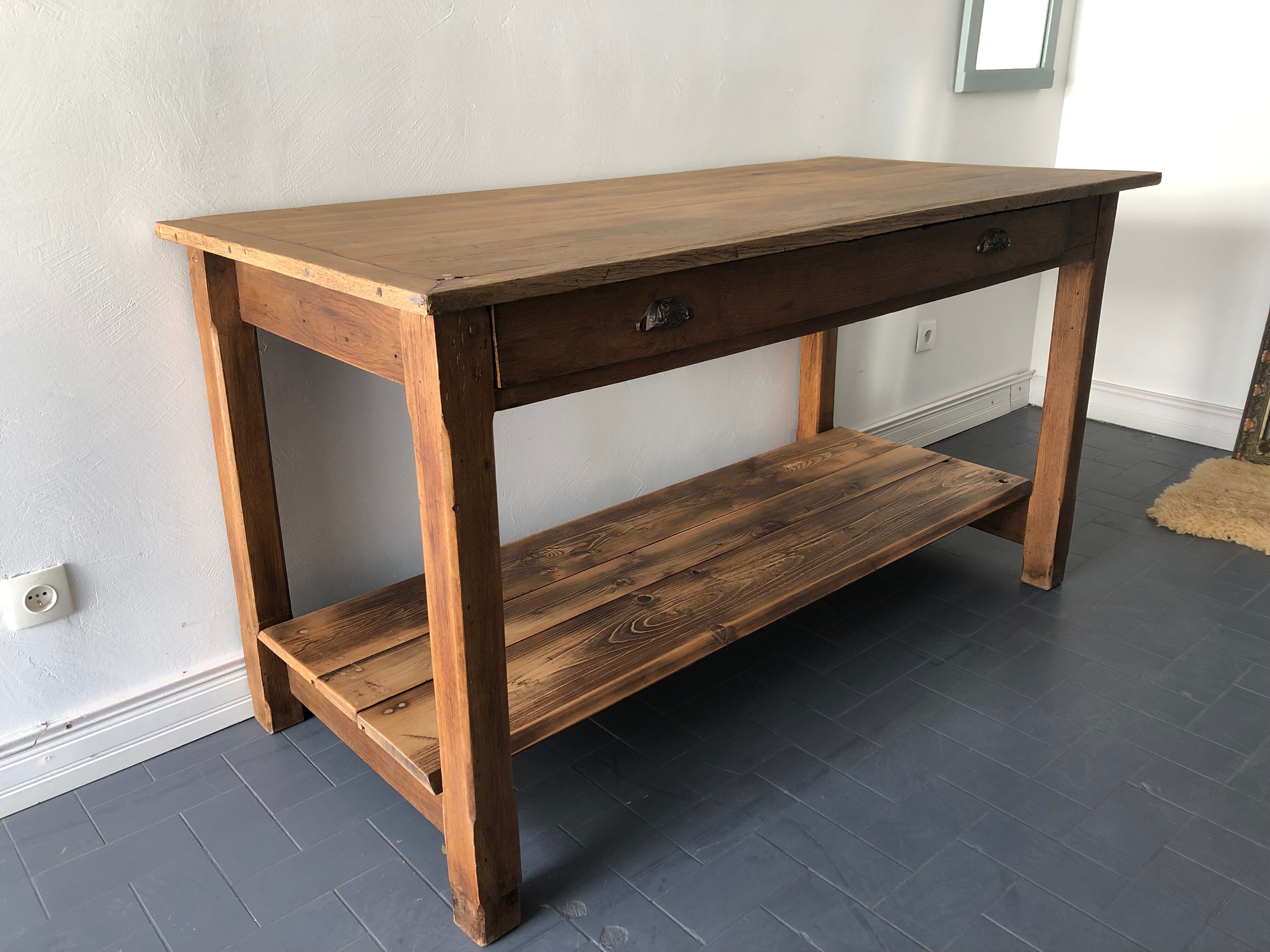 Drapery table, Mercerie, craft furniture early twentieth century