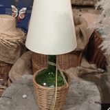 Wicker bottle lamp