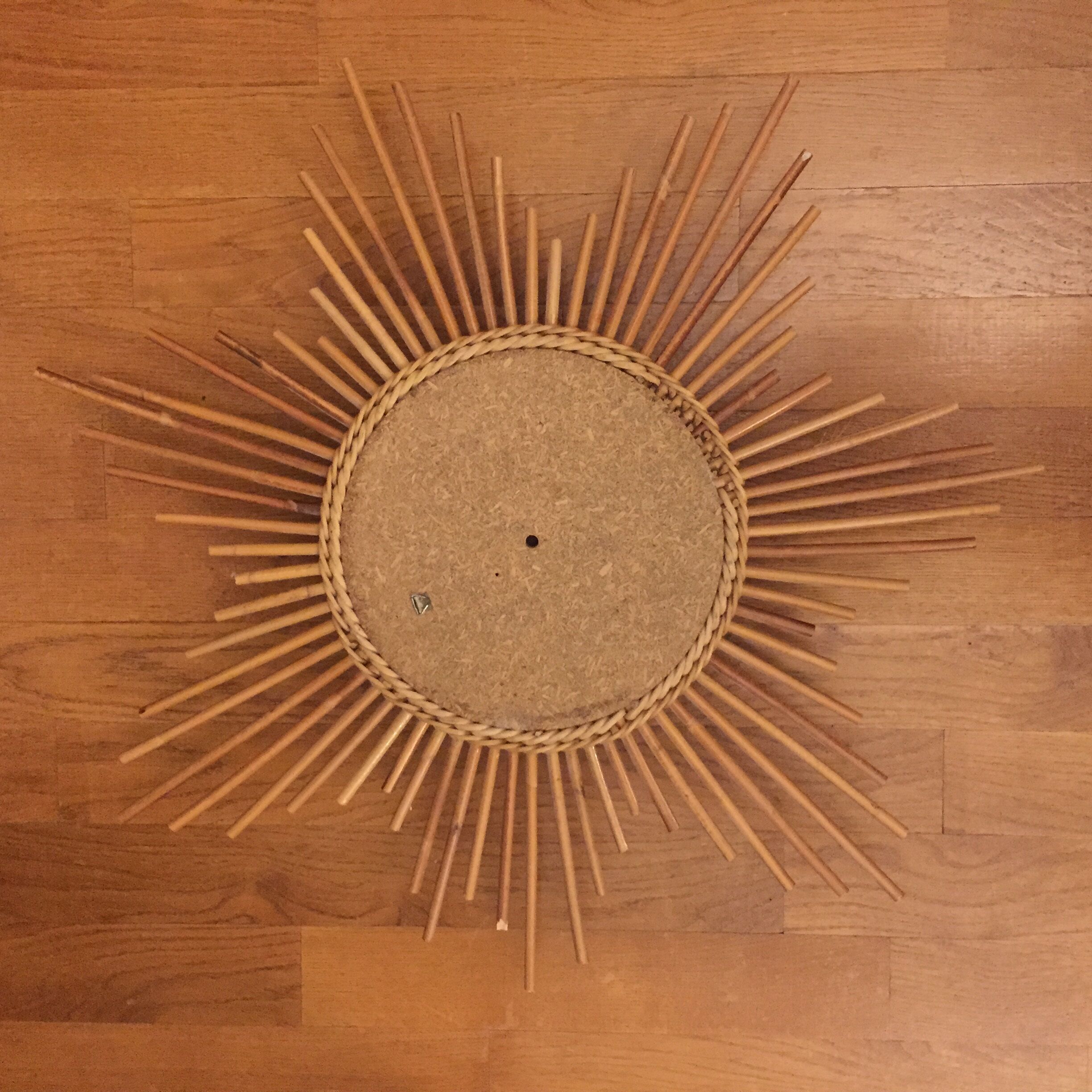 Sun diameter 64 cm rattan mirror
