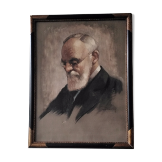 Oil on canvas portrait of an old man by Jean Borin