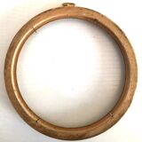 Round golden wood frame