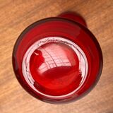 Vintage red glass solifleur vase by Cari Zalloni for WMF.