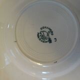 3 assiettes plates faïence ancienne St Amand Salins  vert
