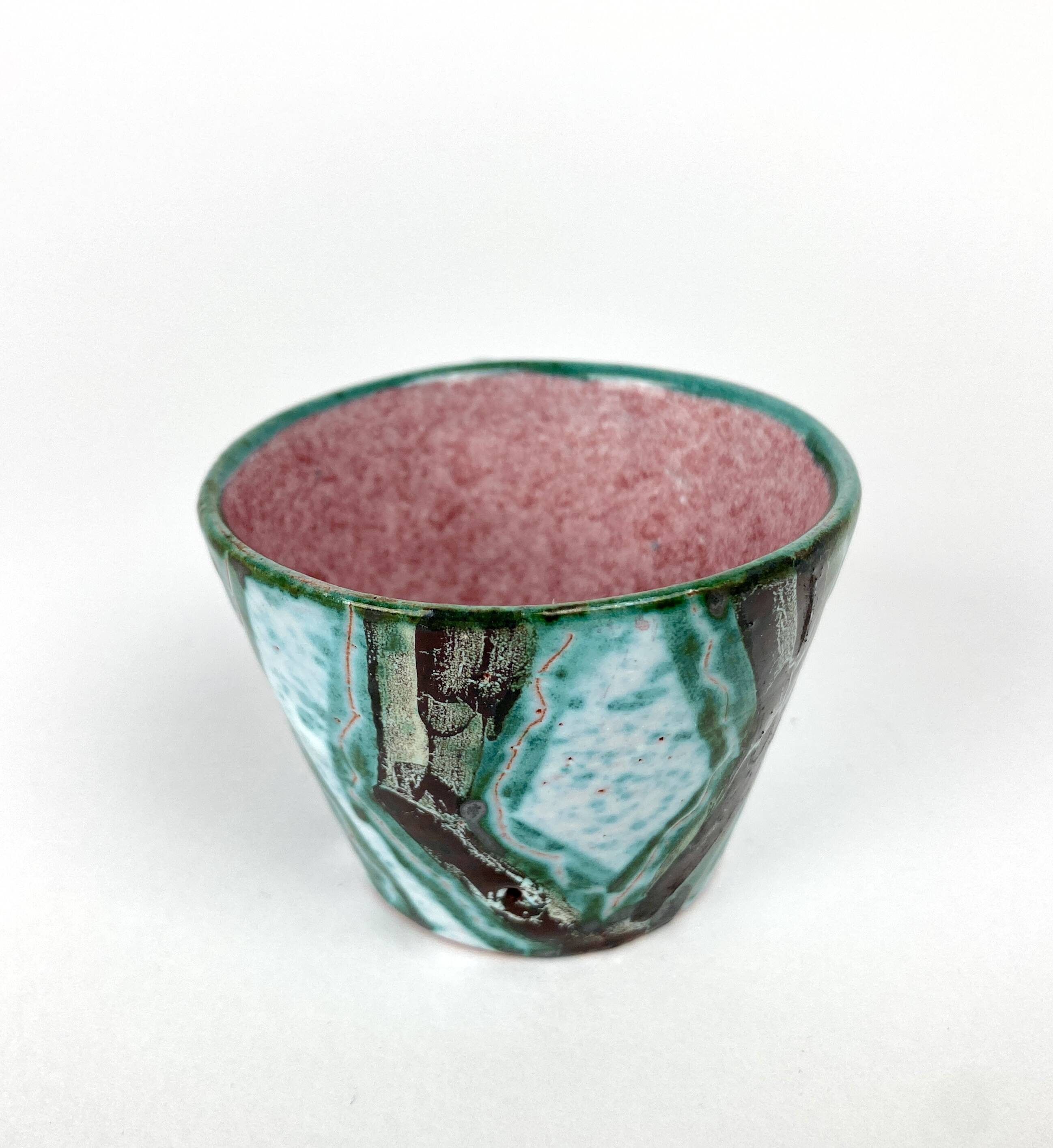 Rare Cup & Saucer Signed Humbert Pittari Vallauris Vintage