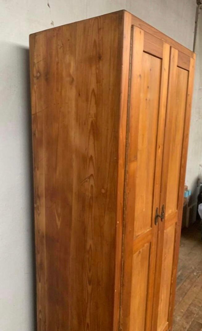 Parisian wardrobe with 2 doors in solid fir