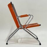 "Scoubidou" Orange Vintage 60's Folding Child's Armchair Chair
