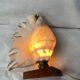 Vintage shell and teak lamp