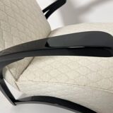 Set of Czechian Art Deco Black Laquered Lounge Chairs attributed to J. Halabala for Up Závody, 1930s