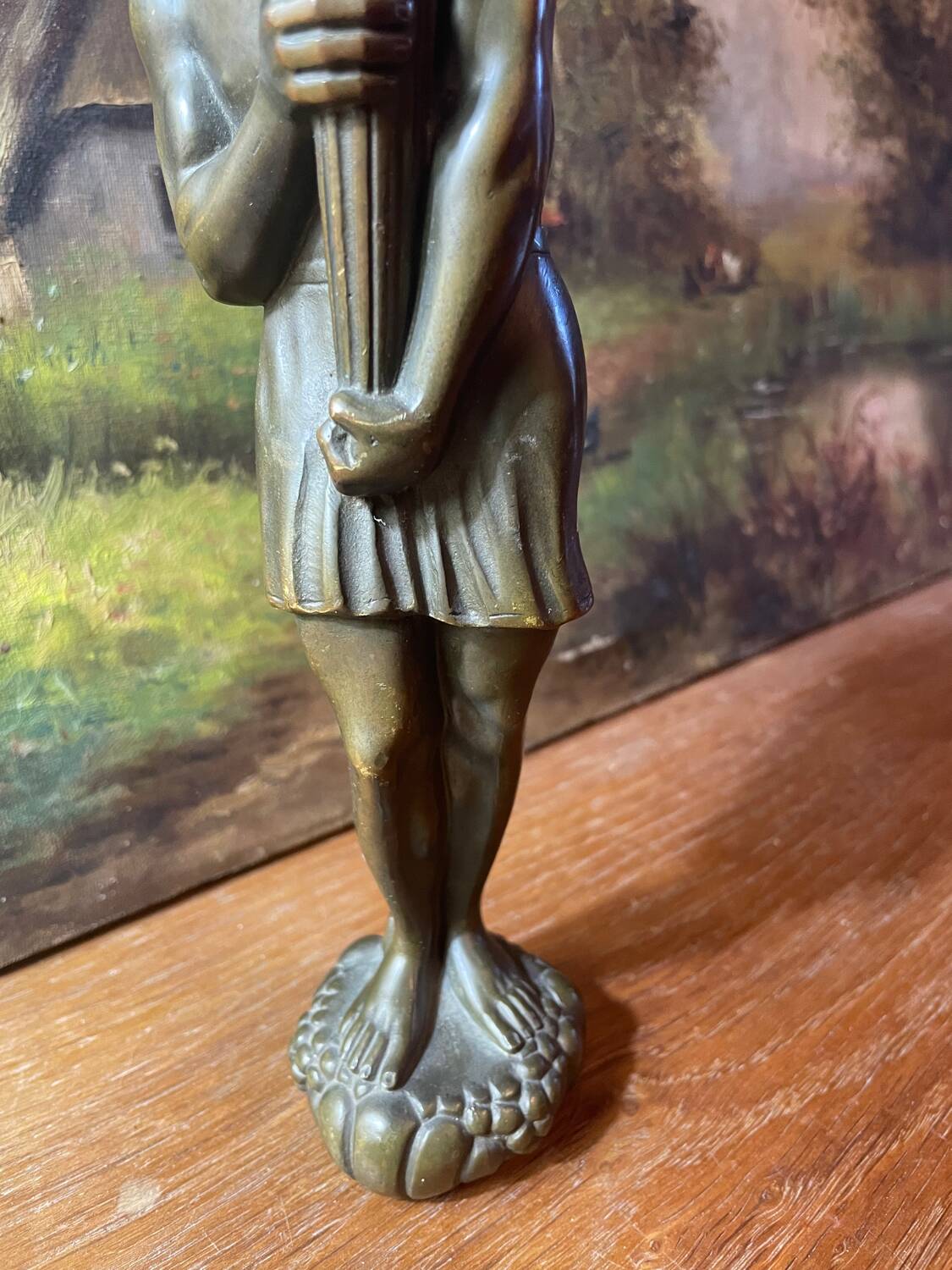 Art deco bronze candle holder
