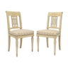 Paire de chaises en bois laquée blanc