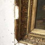 Old 19th century waterfall canvas