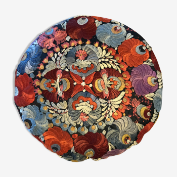 Coussin rond brodé