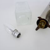 Large wall light in brushed metal. 70s