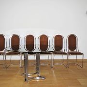 Dining room table and 6 chairs by Alessandro Alpizzi, 1970s, Set of 7