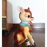 Tirelire de cerf en céramique vintage avec serrure et clé