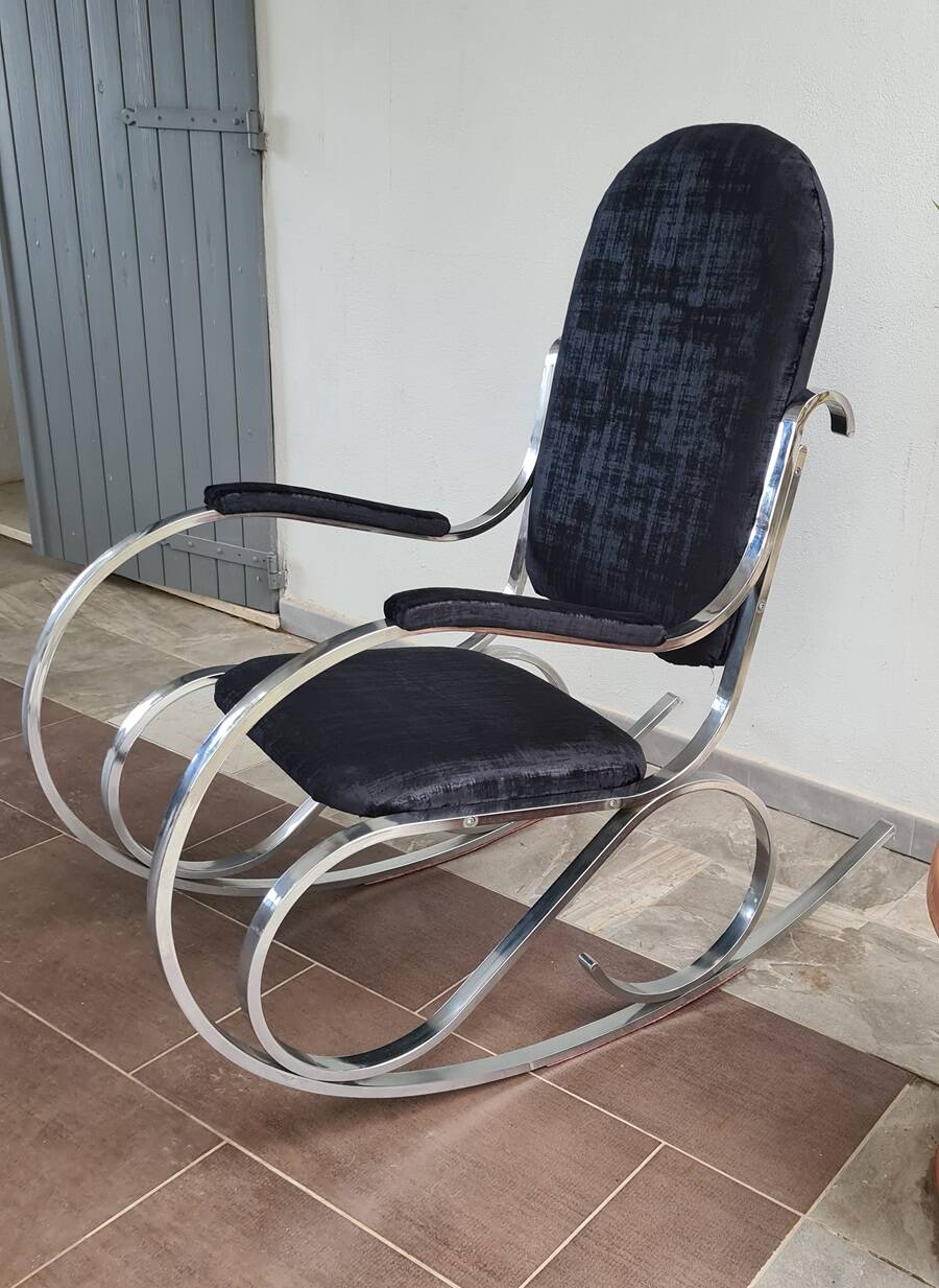 Italian Chrome Rocking Chairs