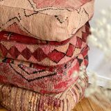 Pouf cushion of Moroccan Berber soil old vintage boujad