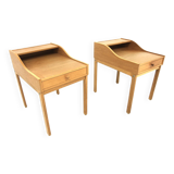 Set of 2 oak bedside tables, Sweden, 1960
