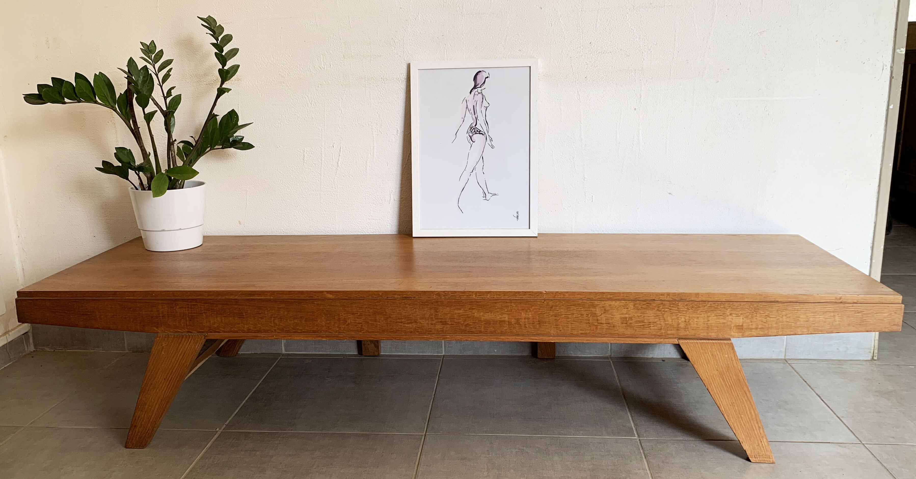 Vintage coffee table from the 60s in oak