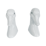 Porcelain bookends geese, Netherlands 1950s