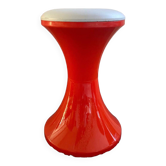 Tabouret tam tam rouge orange vintage