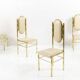 Ensemble de 6 chaises Bambou en laiton 1980